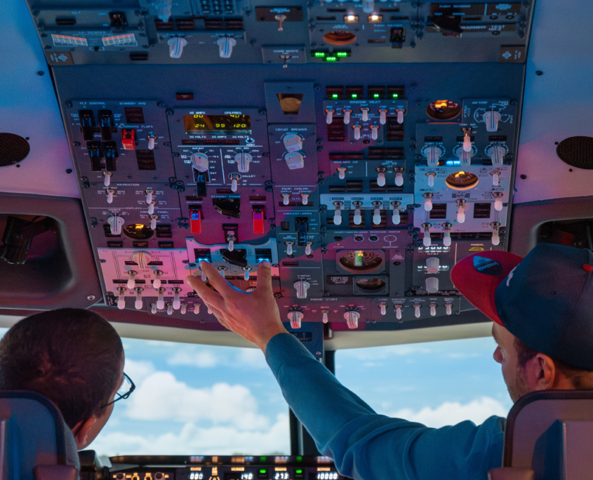 Cockpit Airwork mit zwei Piloten